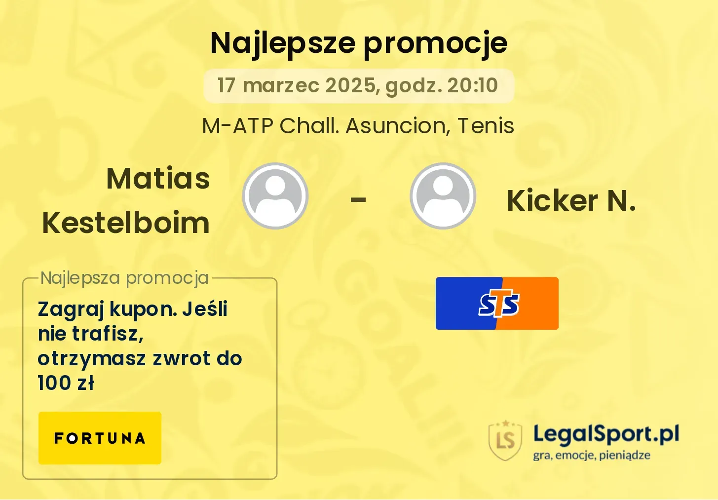 Matias Kestelboim - Kicker N. promocje bonusy na mecz