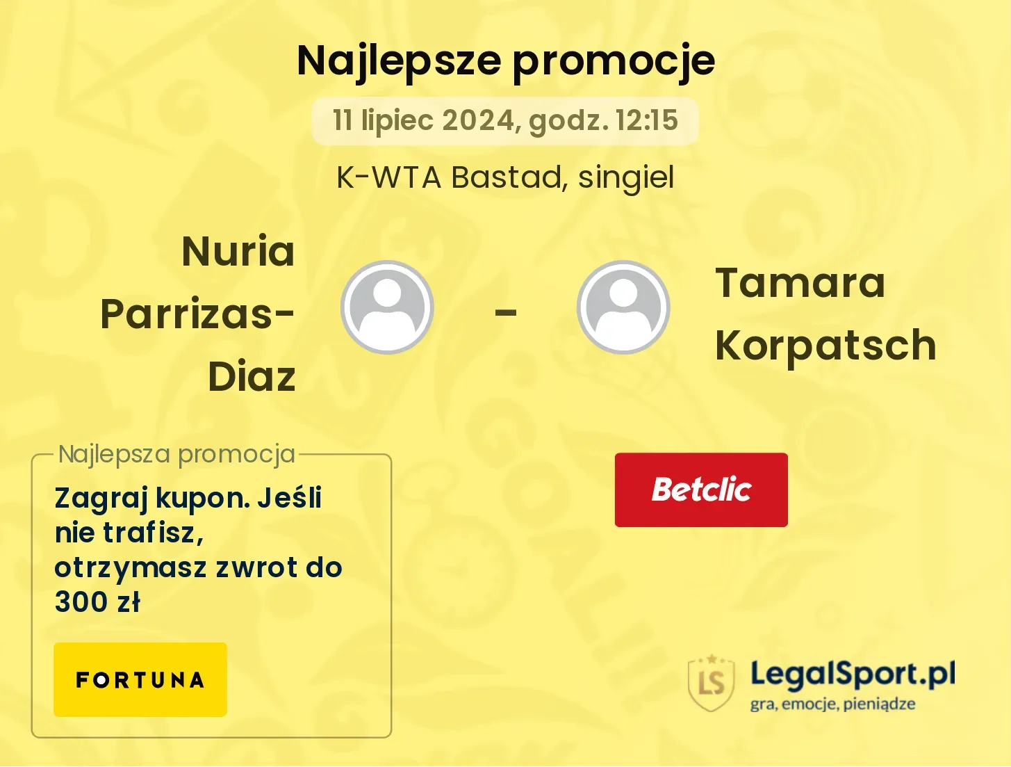 Nuria Parrizas-Diaz - Tamara Korpatsch promocje bonusy na mecz