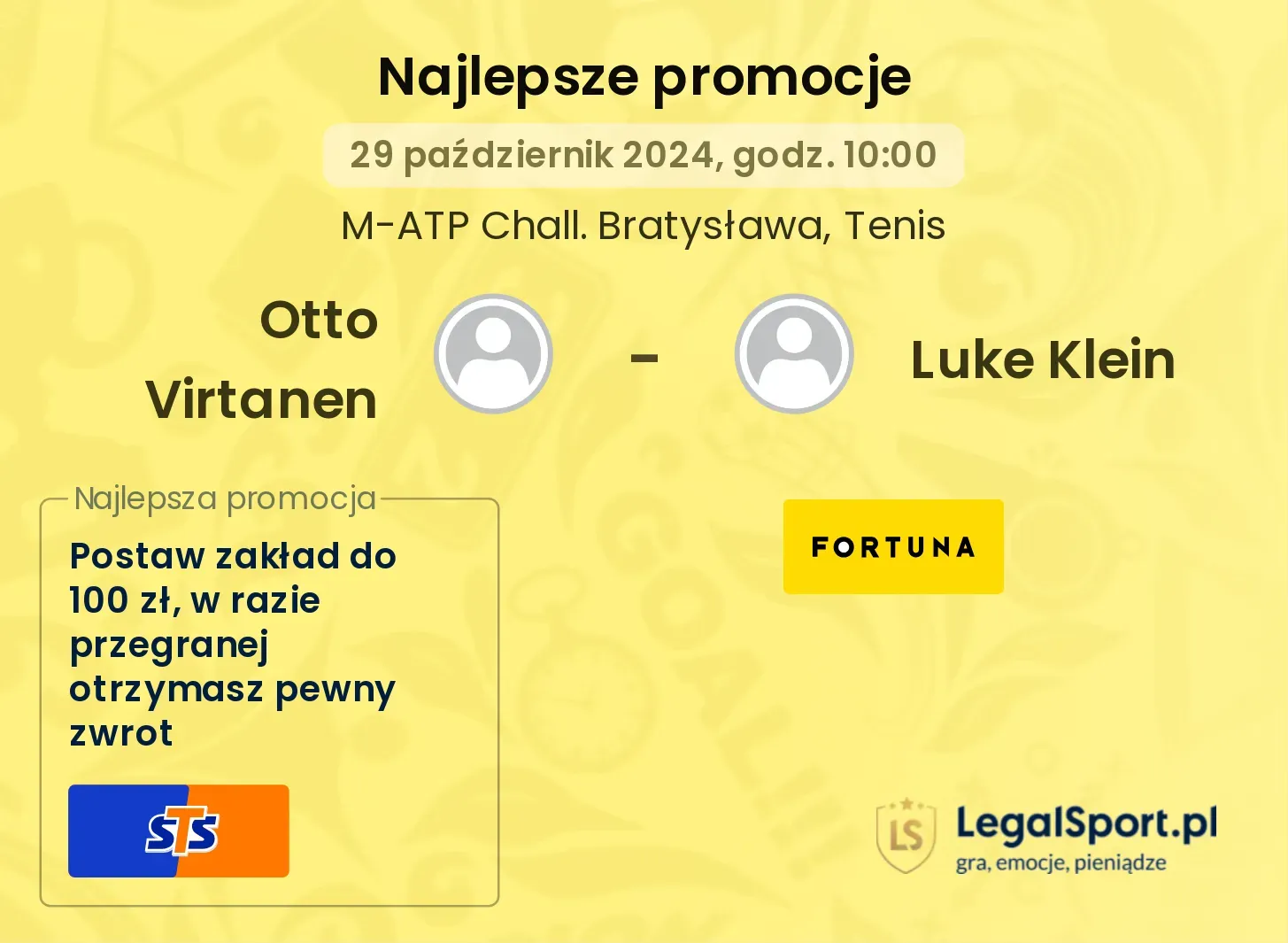 Otto Virtanen - Luke Klein promocje bonusy na mecz