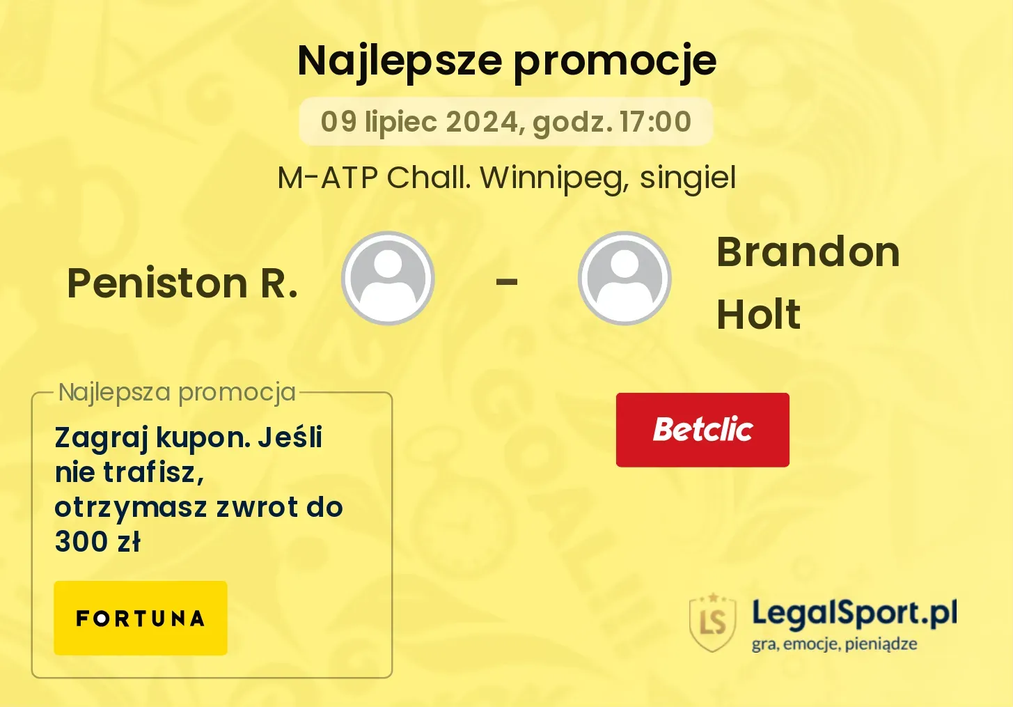 Peniston R. - Brandon Holt promocje bonusy na mecz