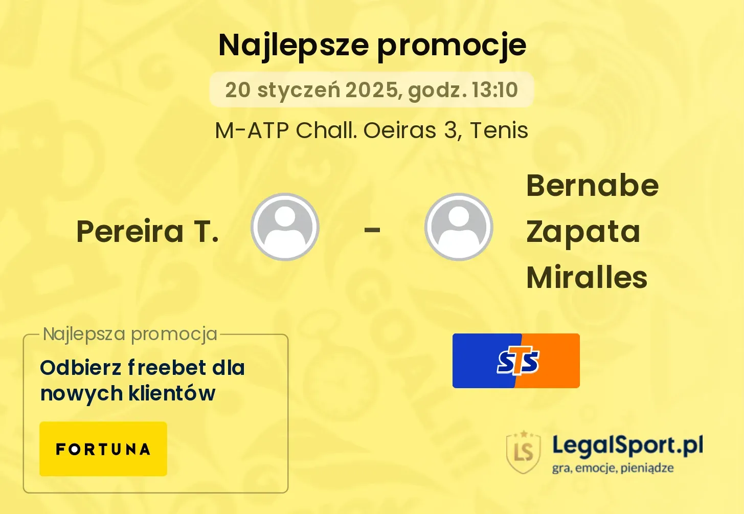 Pereira T. - Bernabe Zapata Miralles promocje u bukmacherów