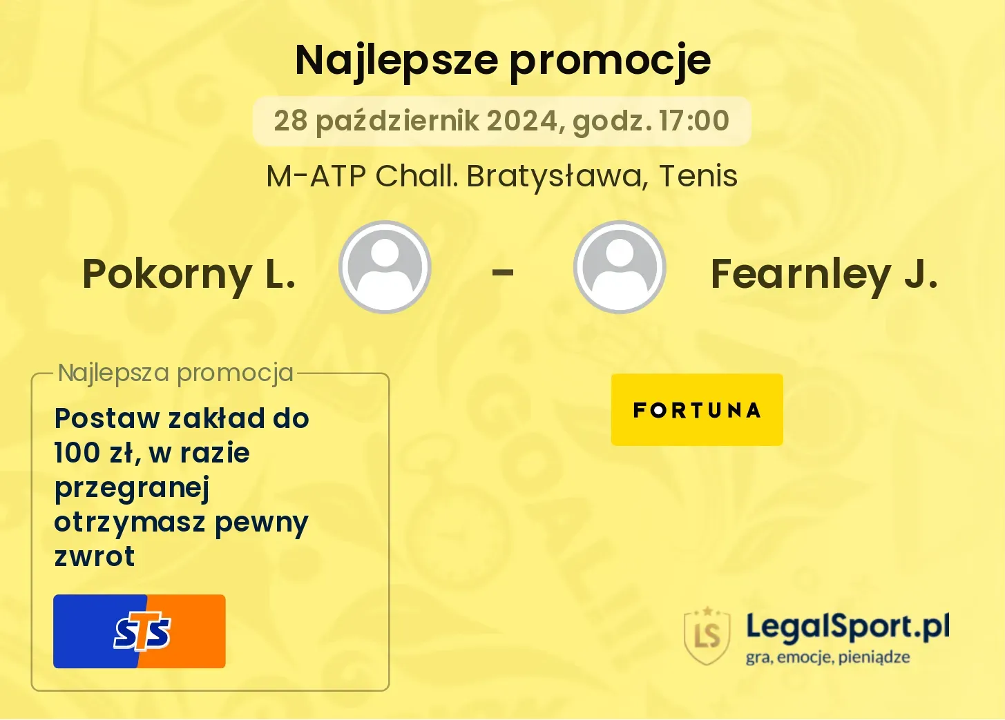 Pokorny L. - Fearnley J. promocje bonusy na mecz