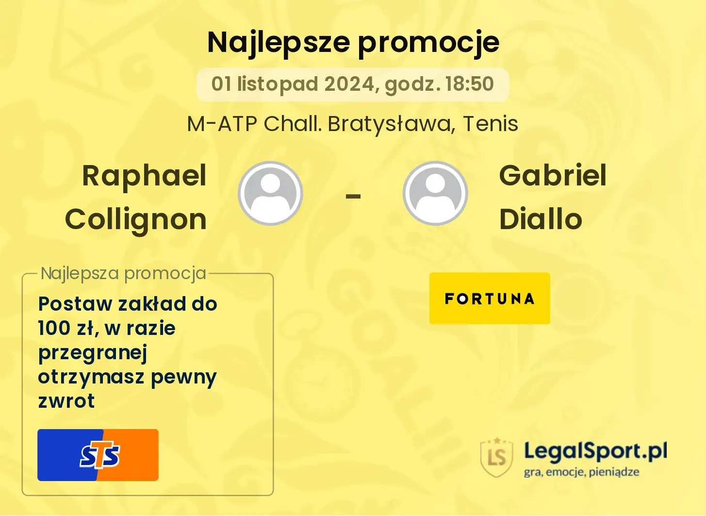 Raphael Collignon - Gabriel Diallo promocje bonusy na mecz