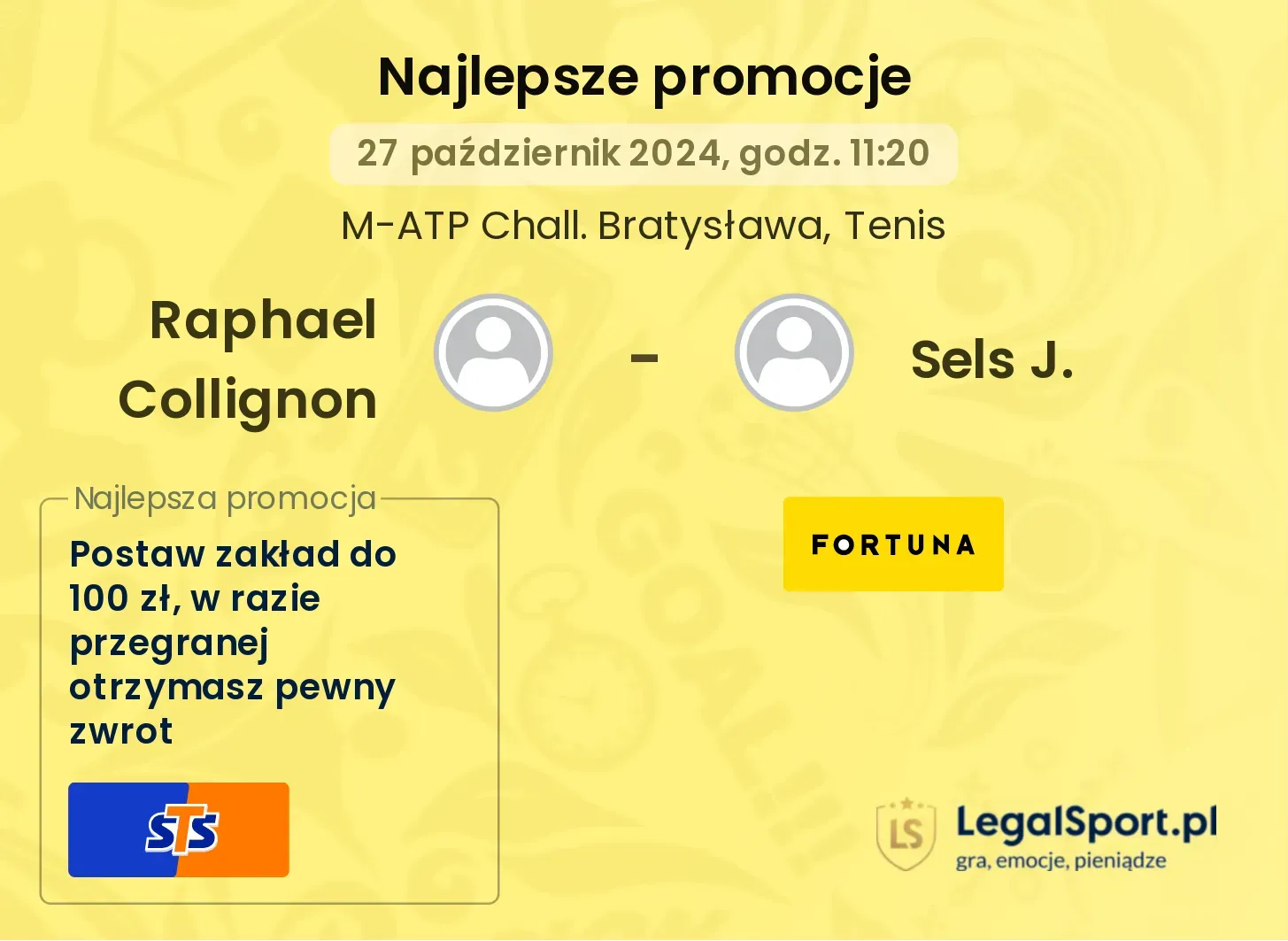 Raphael Collignon - Sels J. promocje u bukmacherów 27.10, 11:20