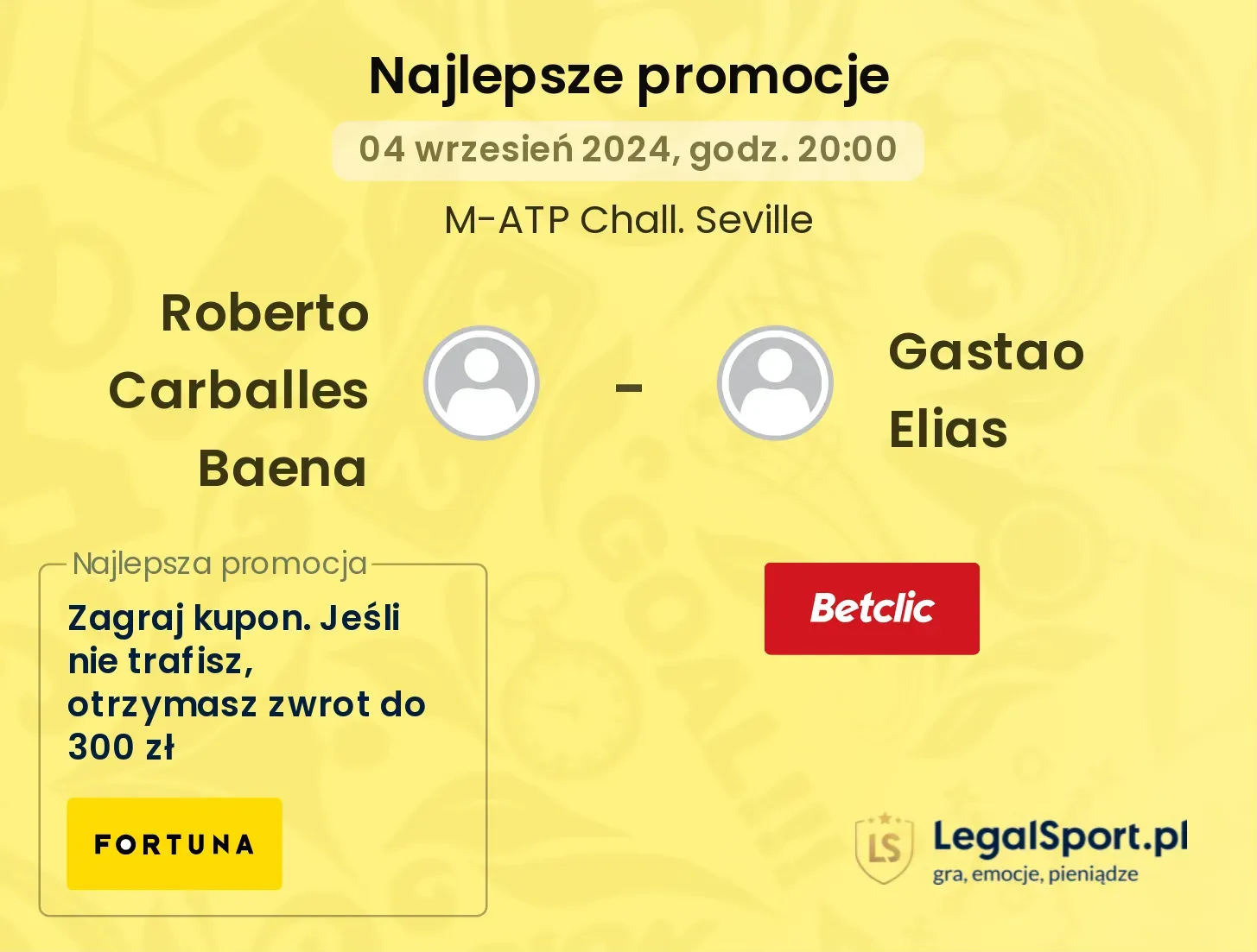 Roberto Carballes Baena - Gastao Elias promocje bonusy na mecz