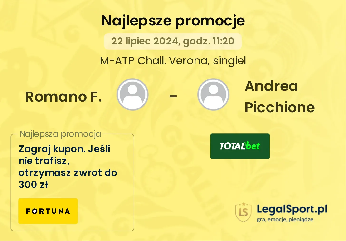 Romano F. - Andrea Picchione promocje bonusy na mecz