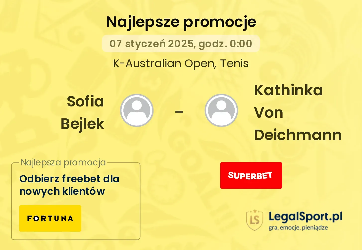 Sofia Bejlek - Kathinka Von Deichmann promocje bonusy na mecz