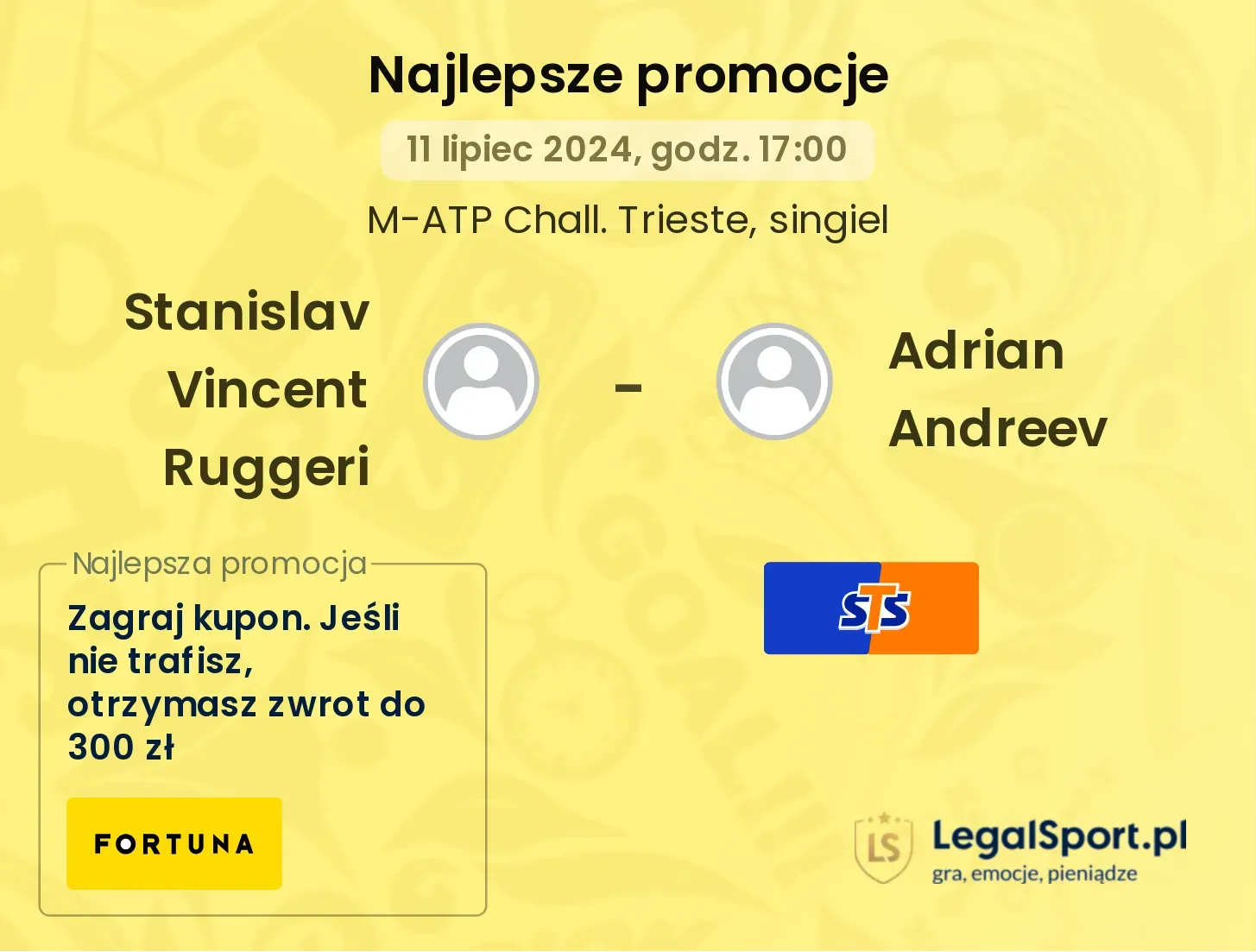 Stanislav Vincent Ruggeri - Adrian Andreev promocje bukmacherskie (11.07, 17:00)