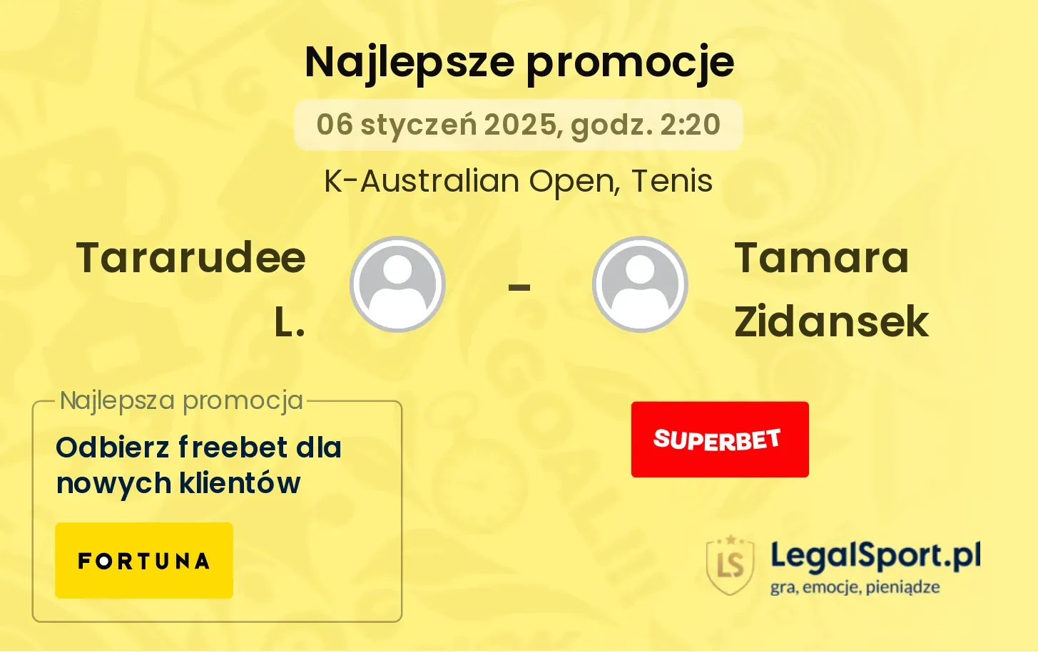 Tararudee L. - Tamara Zidansek promocje bukmacherskie