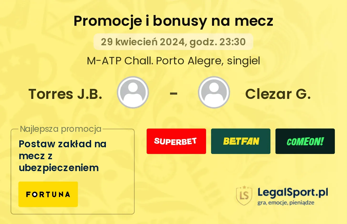 Torres J.B. - Clezar G. promocje bonusy na mecz