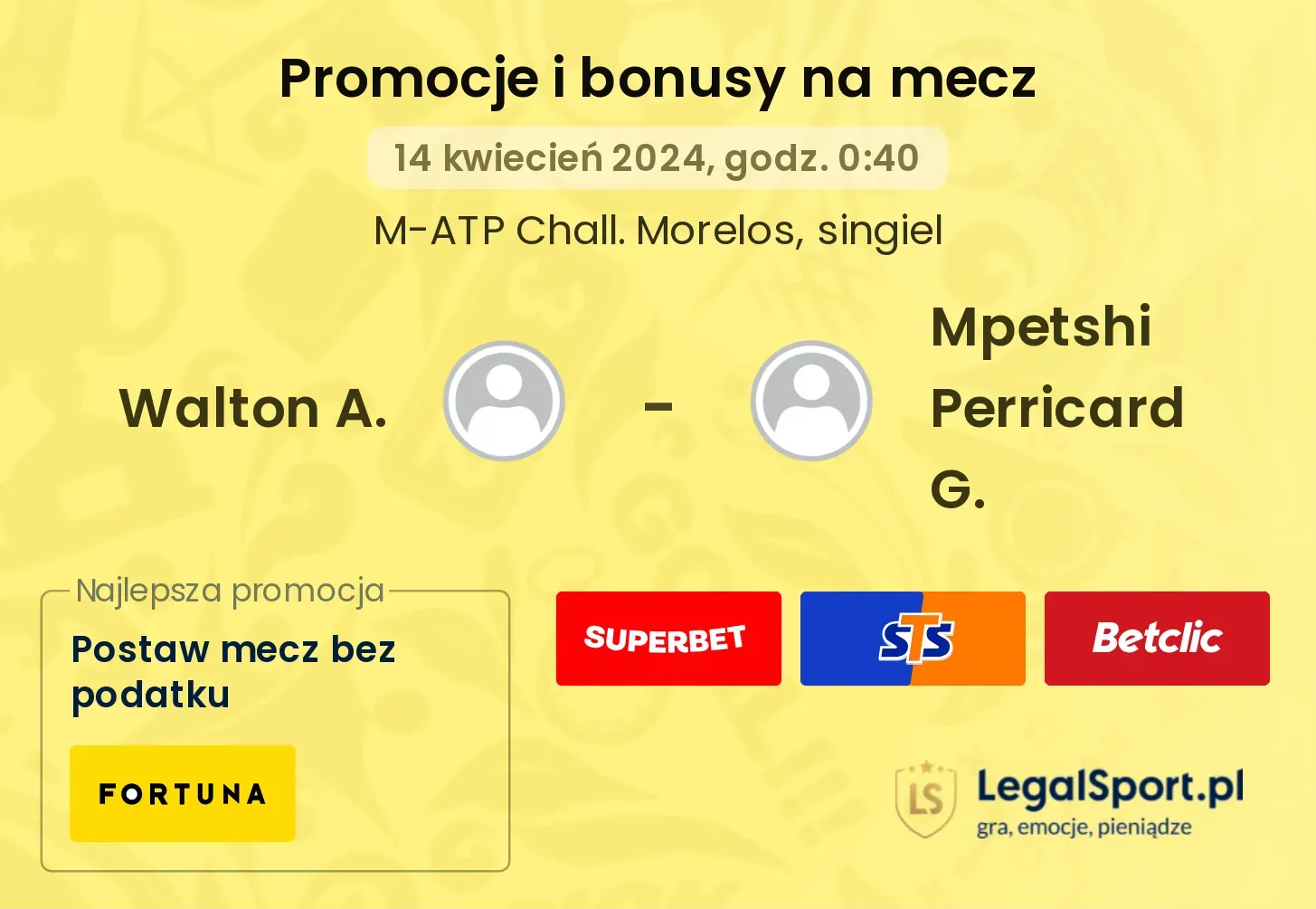 Walton A. - Mpetshi Perricard G. promocje bonusy na mecz