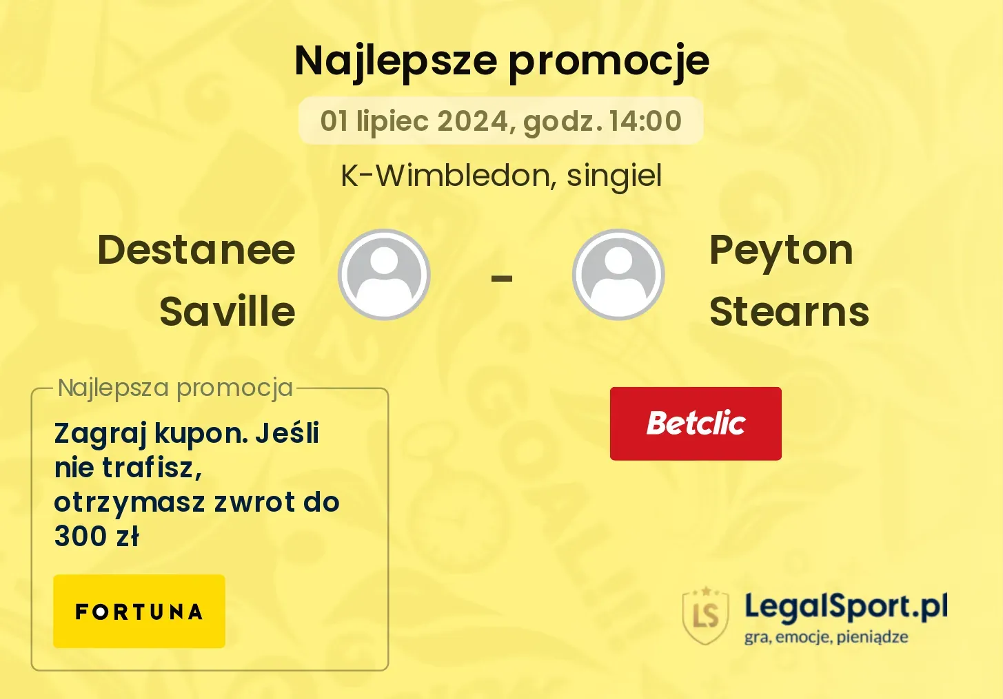 Destanee Saville - Peyton Stearns promocje bonusy na mecz