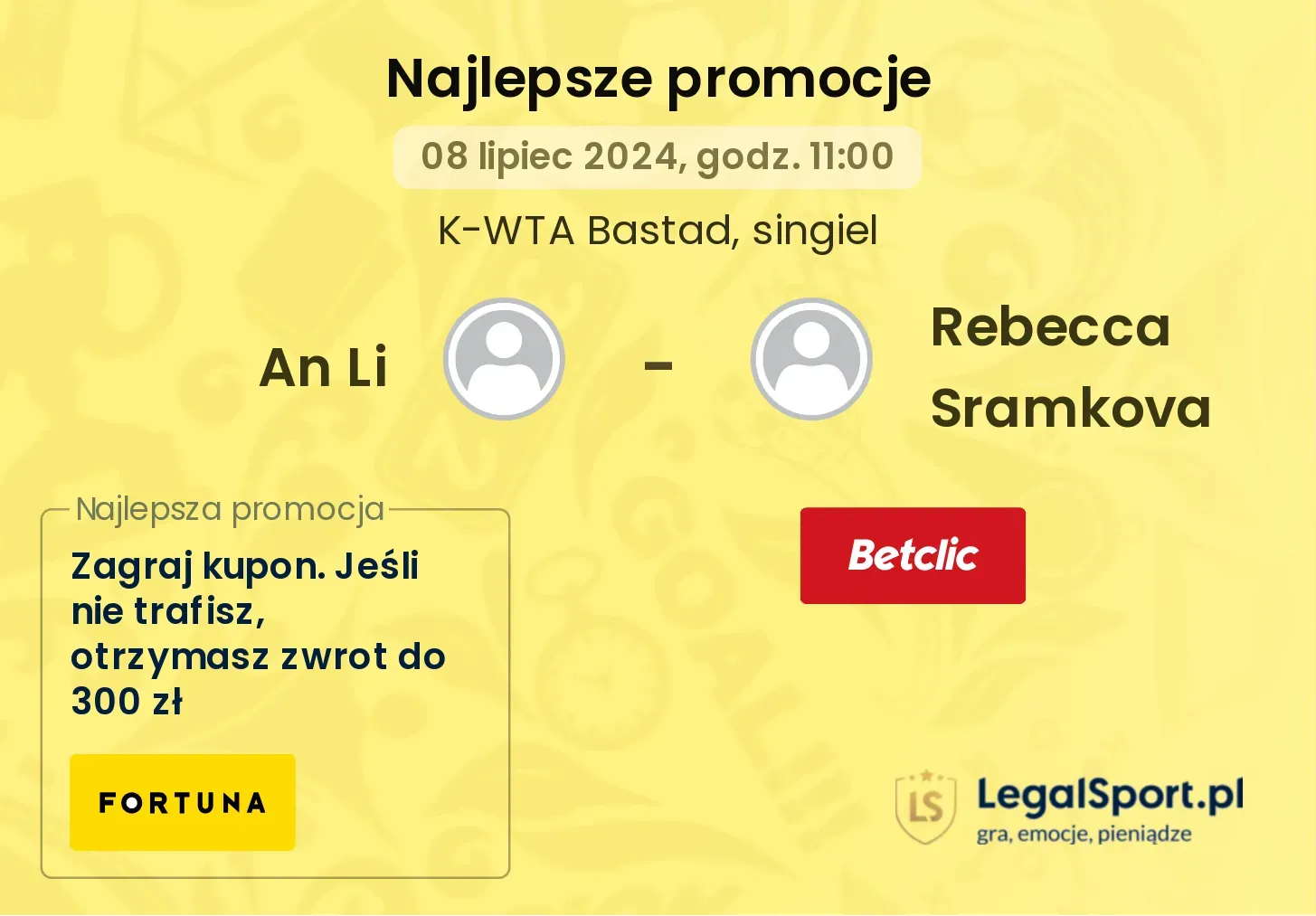 An Li - Rebecca Sramkova promocje bonusy na mecz