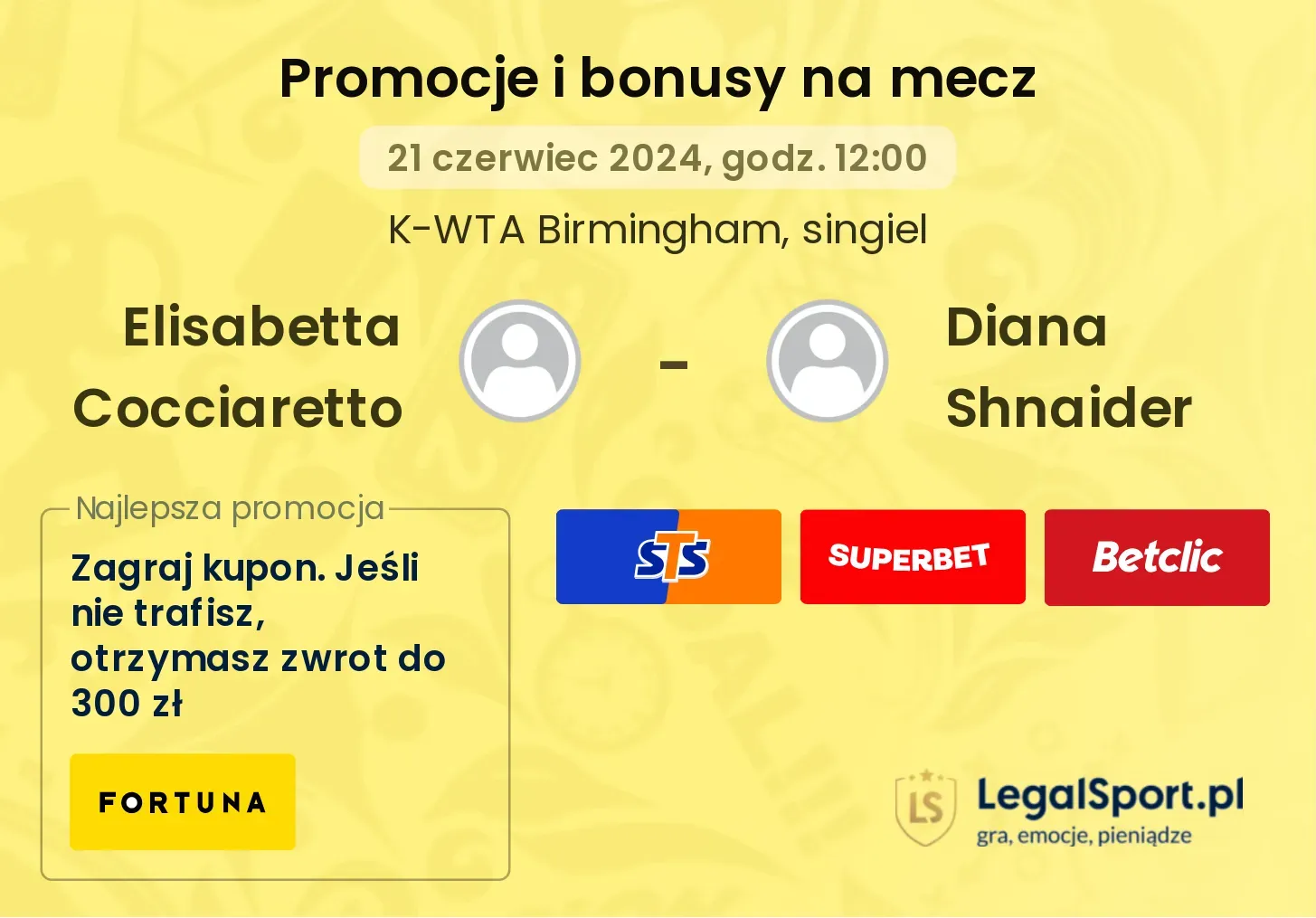 Elisabetta Cocciaretto - Diana Shnaider promocje bonusy na mecz