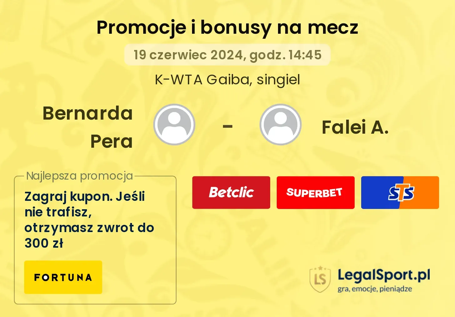 Bernarda Pera - Falei A. promocje bonusy na mecz