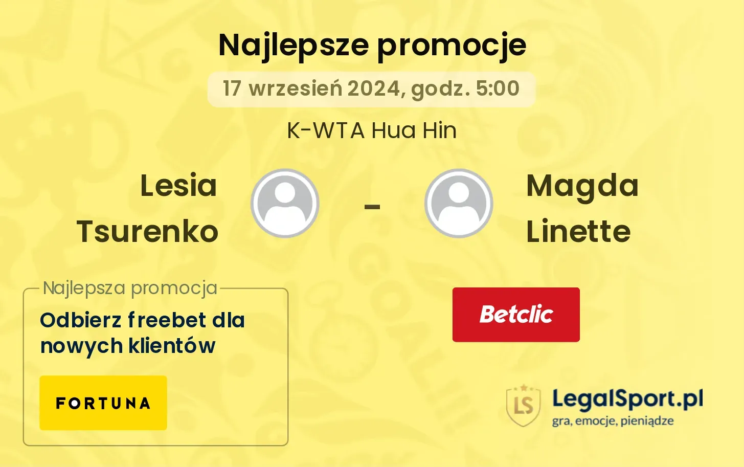 Lesia Tsurenko - Magda Linette promocje bonusy na mecz