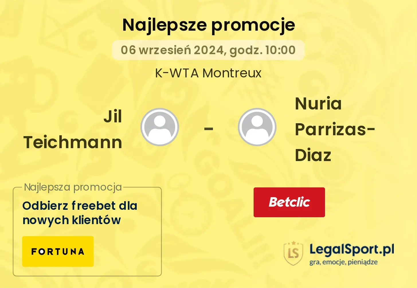 Jil Teichmann - Nuria Parrizas-Diaz promocje bonusy na mecz