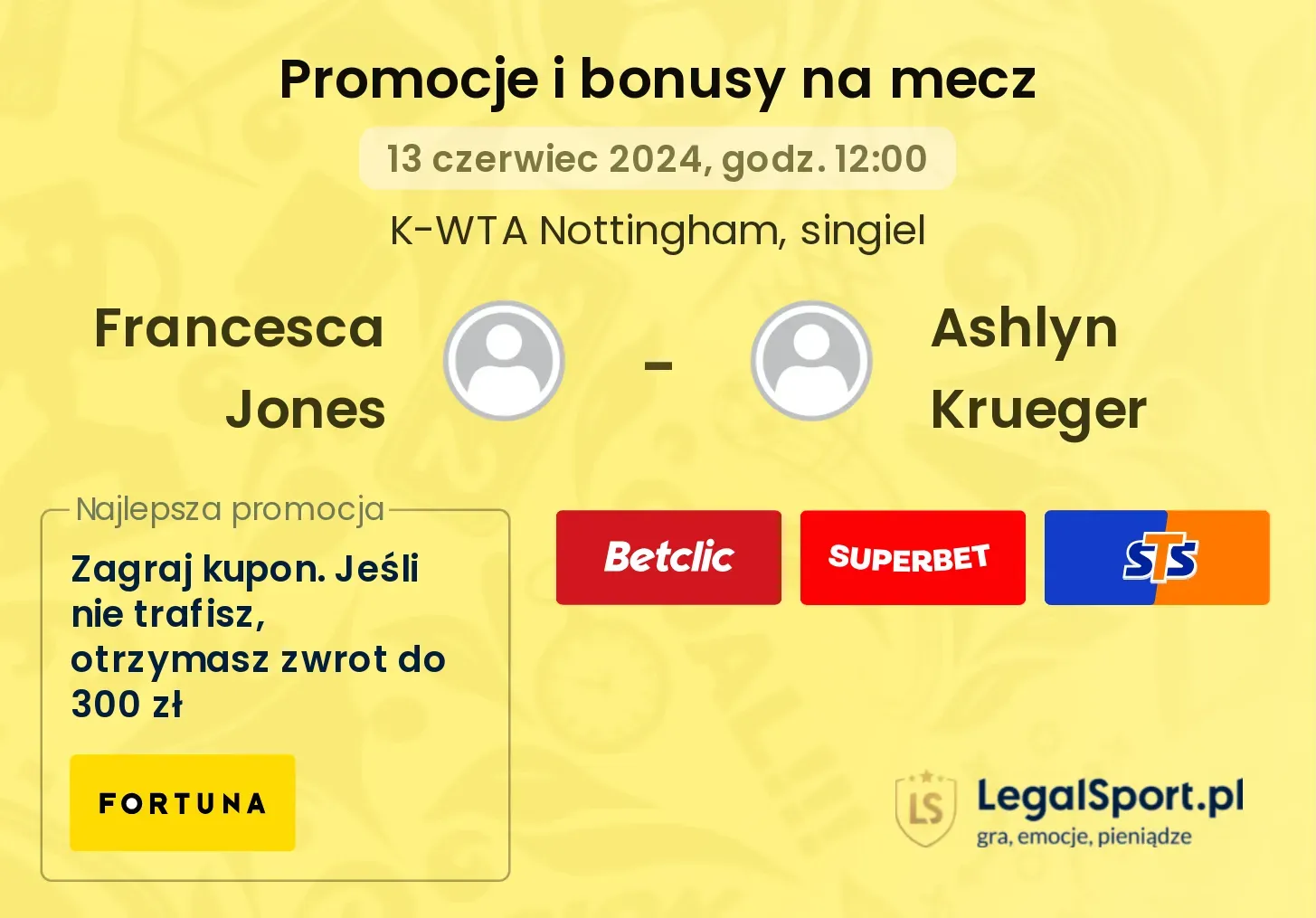 Francesca Jones - Ashlyn Krueger promocje bonusy na mecz