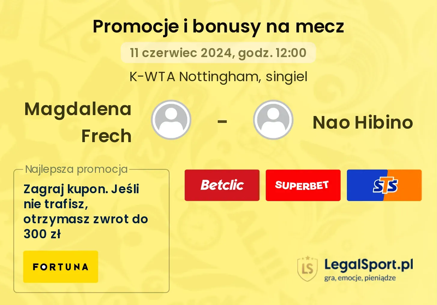 Magdalena Frech - Nao Hibino promocje bonusy na mecz