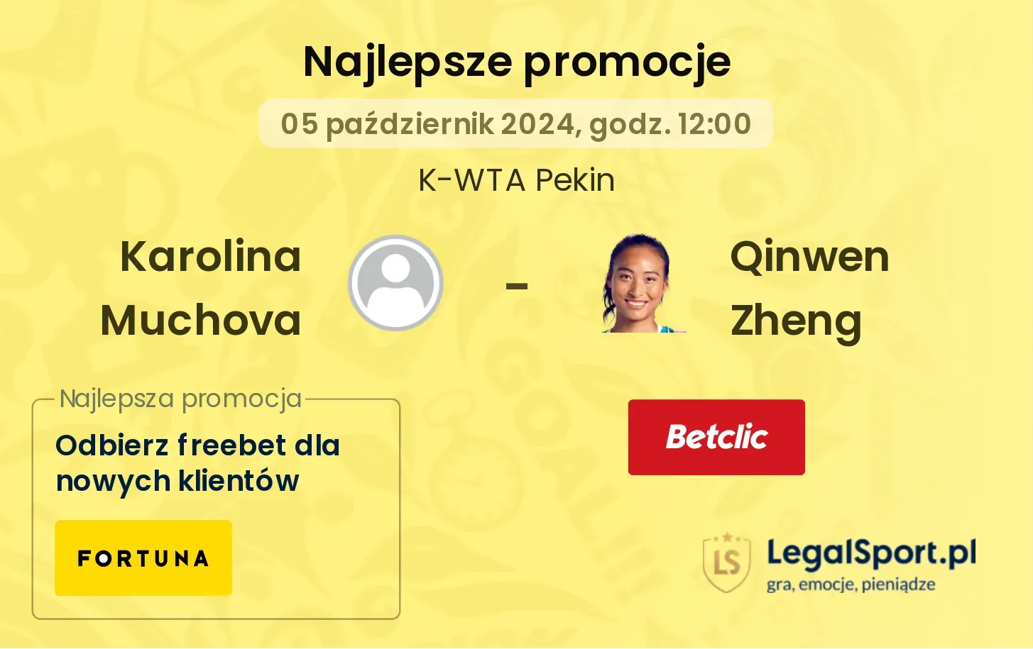 Karolina Muchova - Qinwen Zheng promocje bonusy na mecz