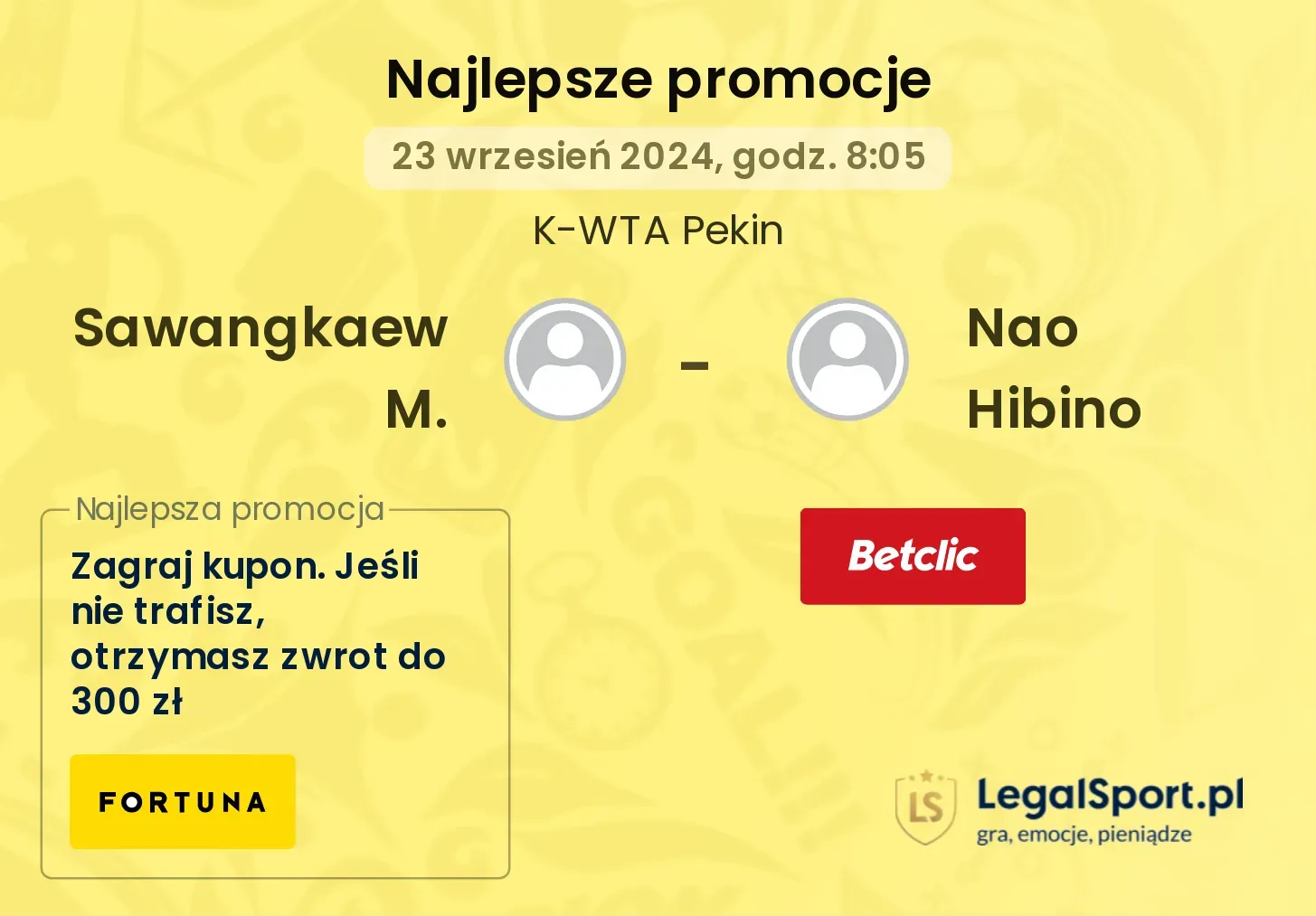 Sawangkaew M. - Nao Hibino promocje bonusy na mecz