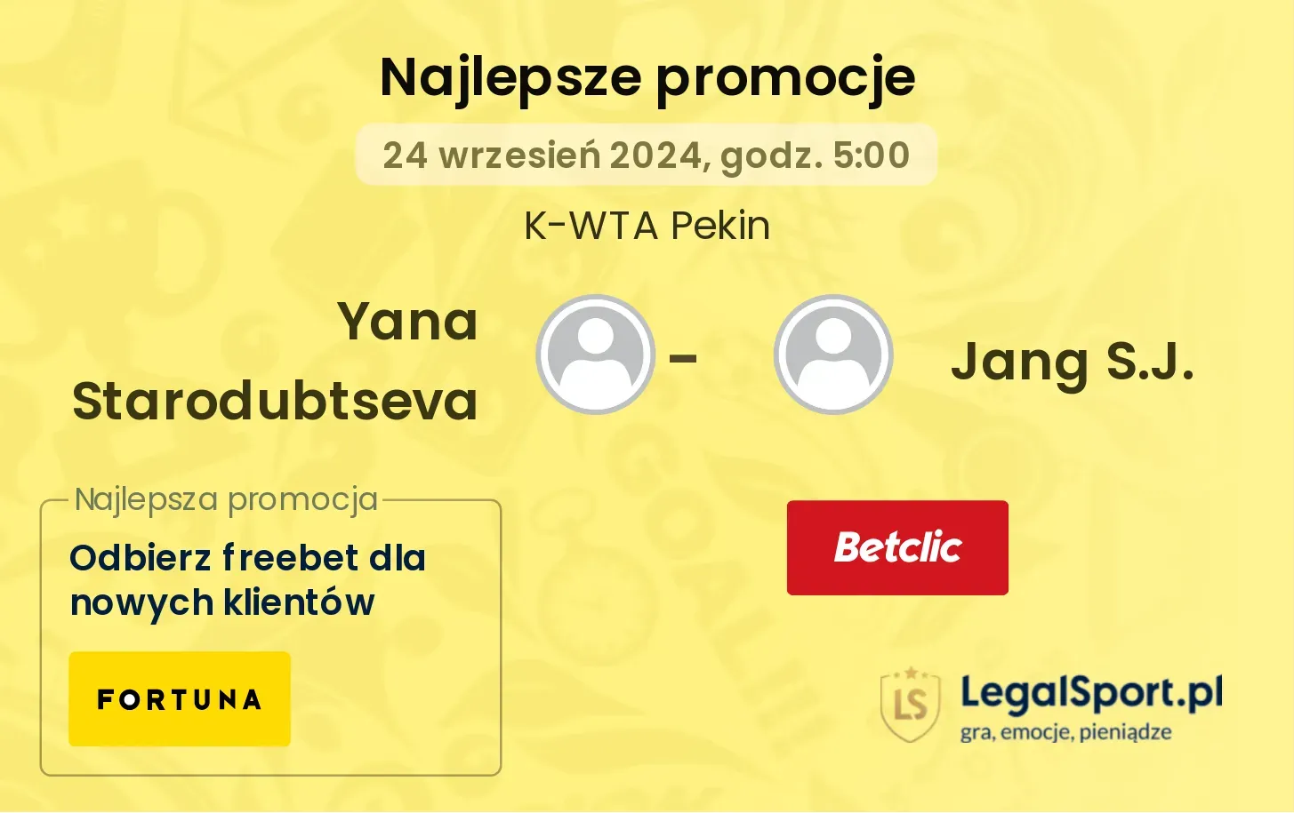 Yana Starodubtseva - Jang S.J. promocje bonusy na mecz