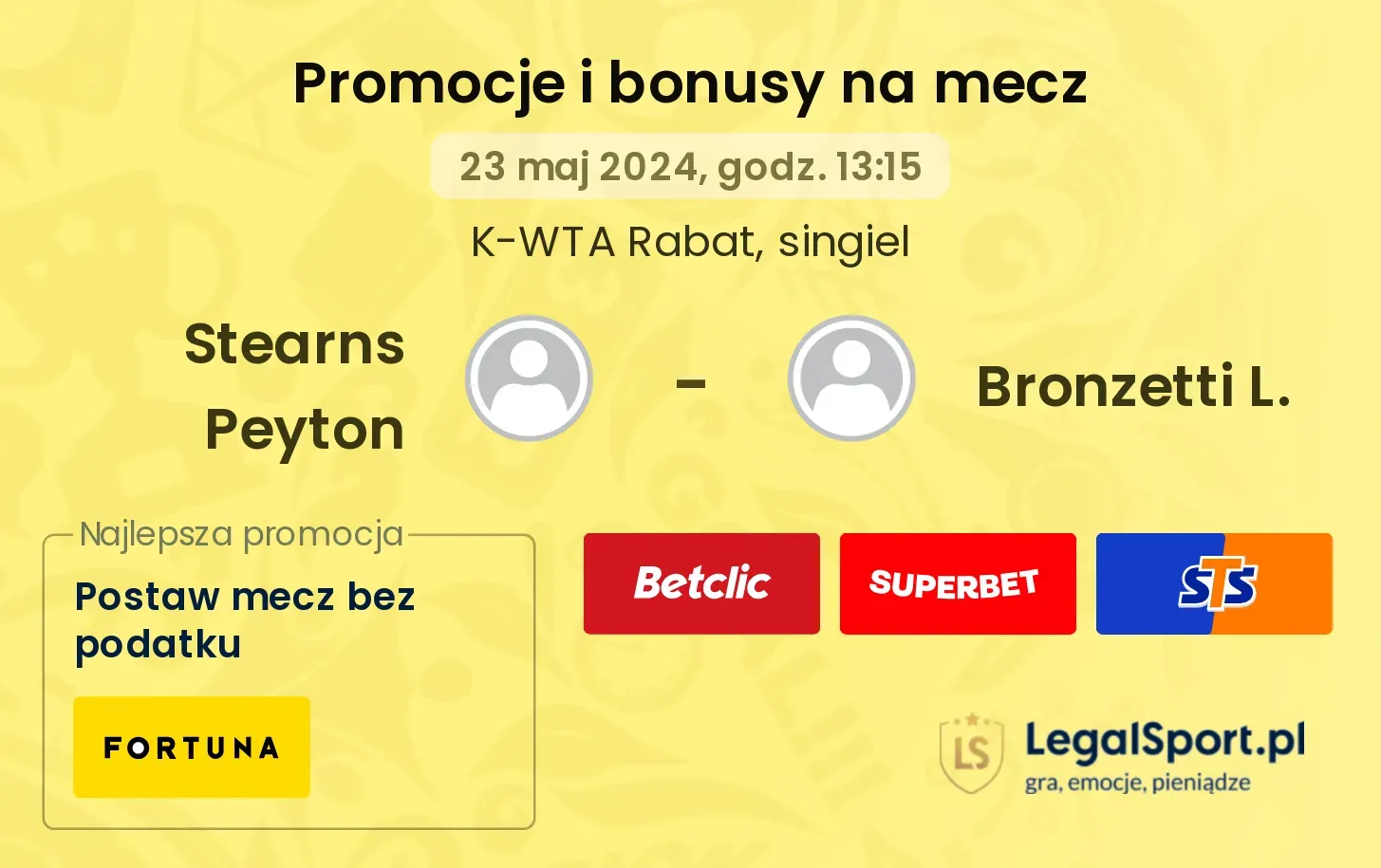 Stearns Peyton - Bronzetti L. promocje bonusy na mecz