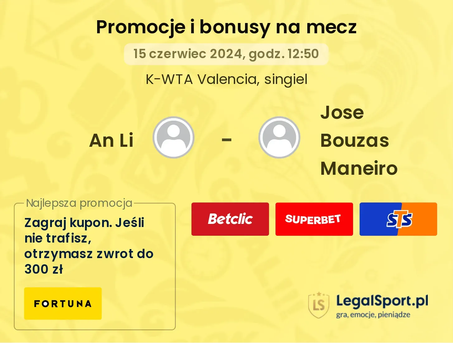 An Li - Jose Bouzas Maneiro promocje bonusy na mecz