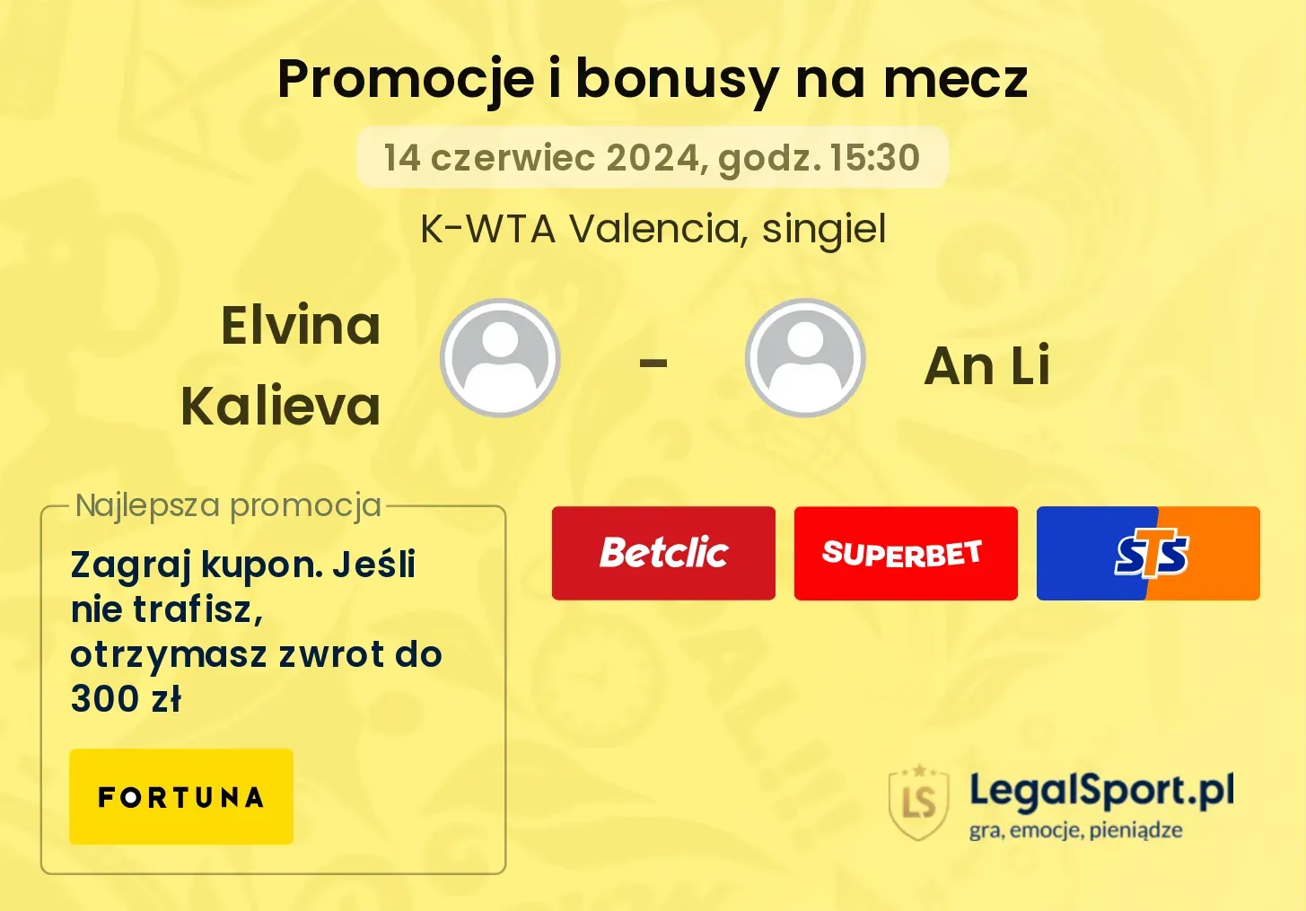 Elvina Kalieva - An Li promocje bonusy na mecz