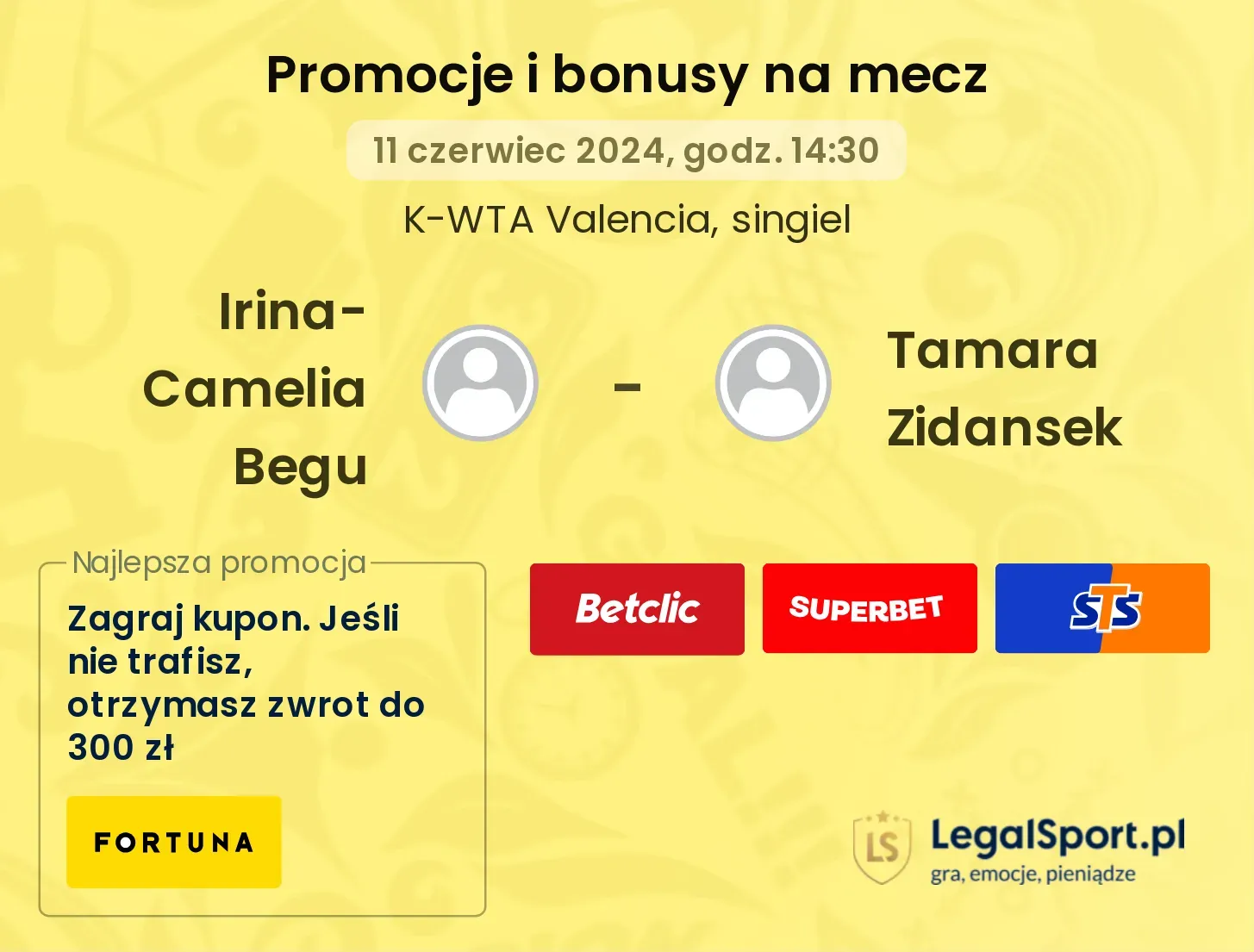 Irina-Camelia Begu - Tamara Zidansek promocje bonusy na mecz