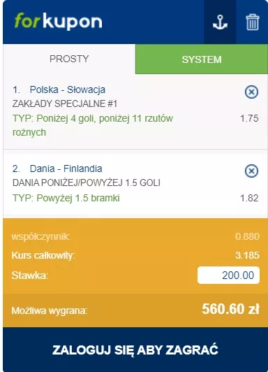Kupon bukmacherski na Euro 2021 - dwa typy z oferty bukmacherskiej forBET Polska