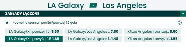 Los Angeles Galaxy - Los Angeles FC: oferta zakładów łączonych w BETFAN