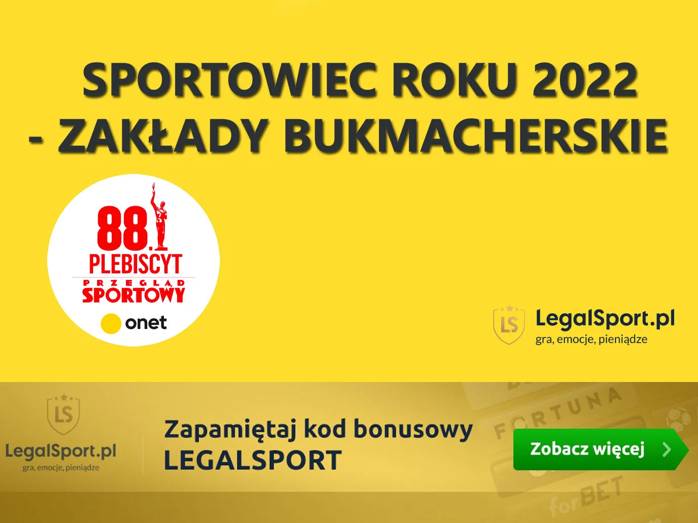 Sportowiec Roku 2022 - zakłady bukmacherskie