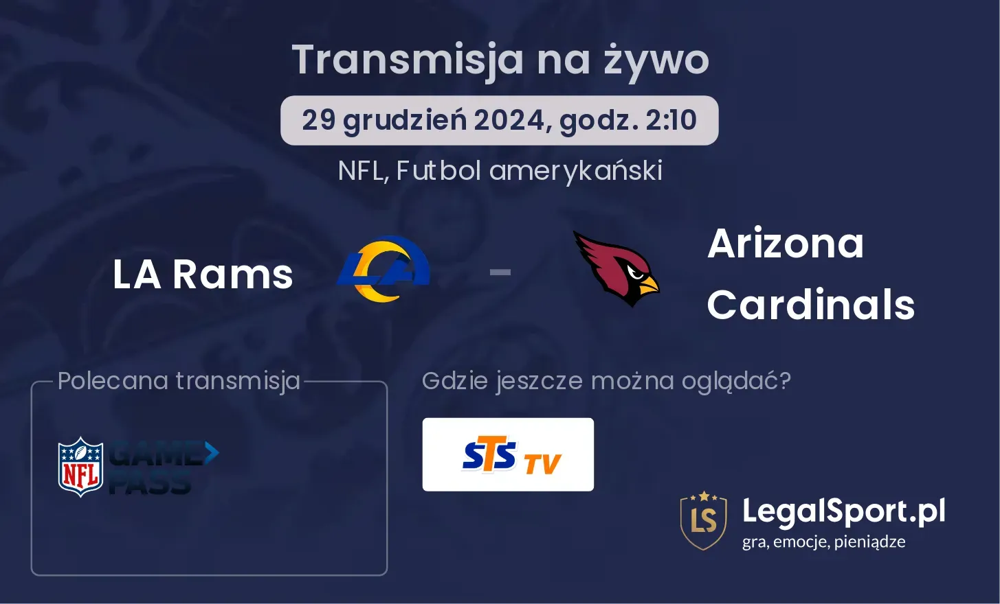 LA Rams - Arizona Cardinals gdzie oglądać?