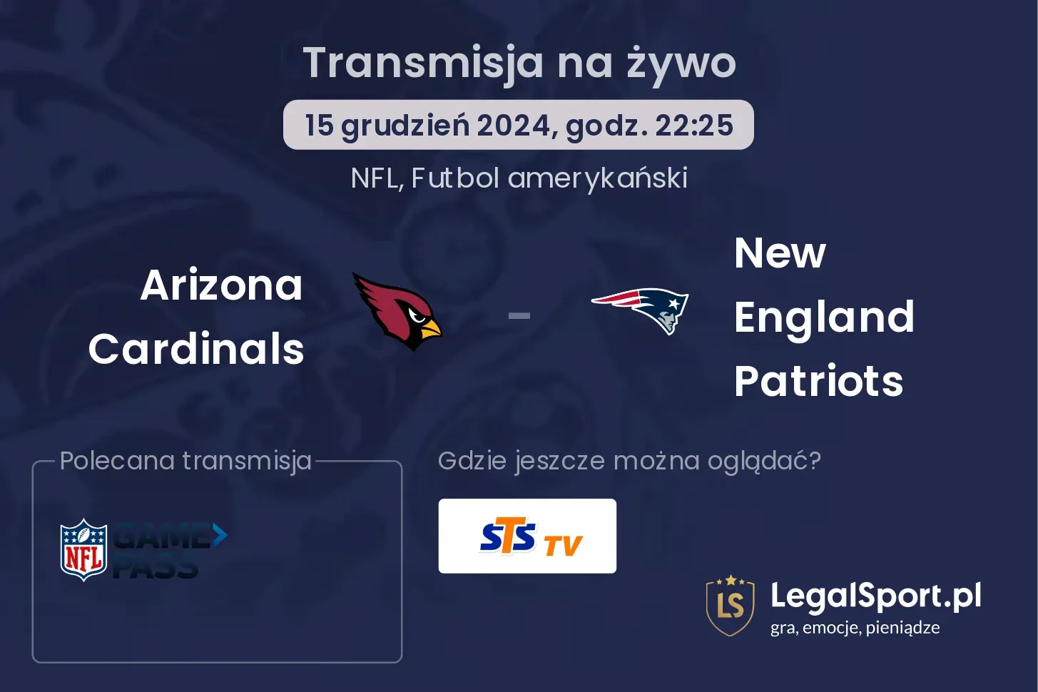 Arizona Cardinals - New England Patriots transmisja na żywo