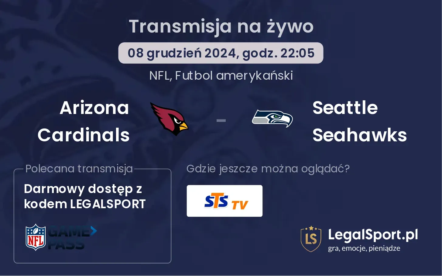 Arizona Cardinals - Seattle Seahawks transmisja na żywo