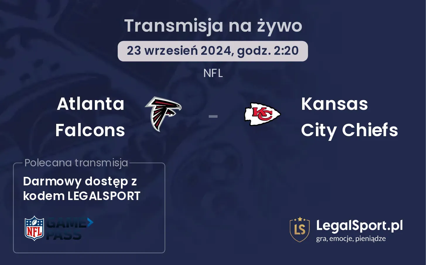  Atlanta Falcons - Kansas City Chiefs transmisja na żywo