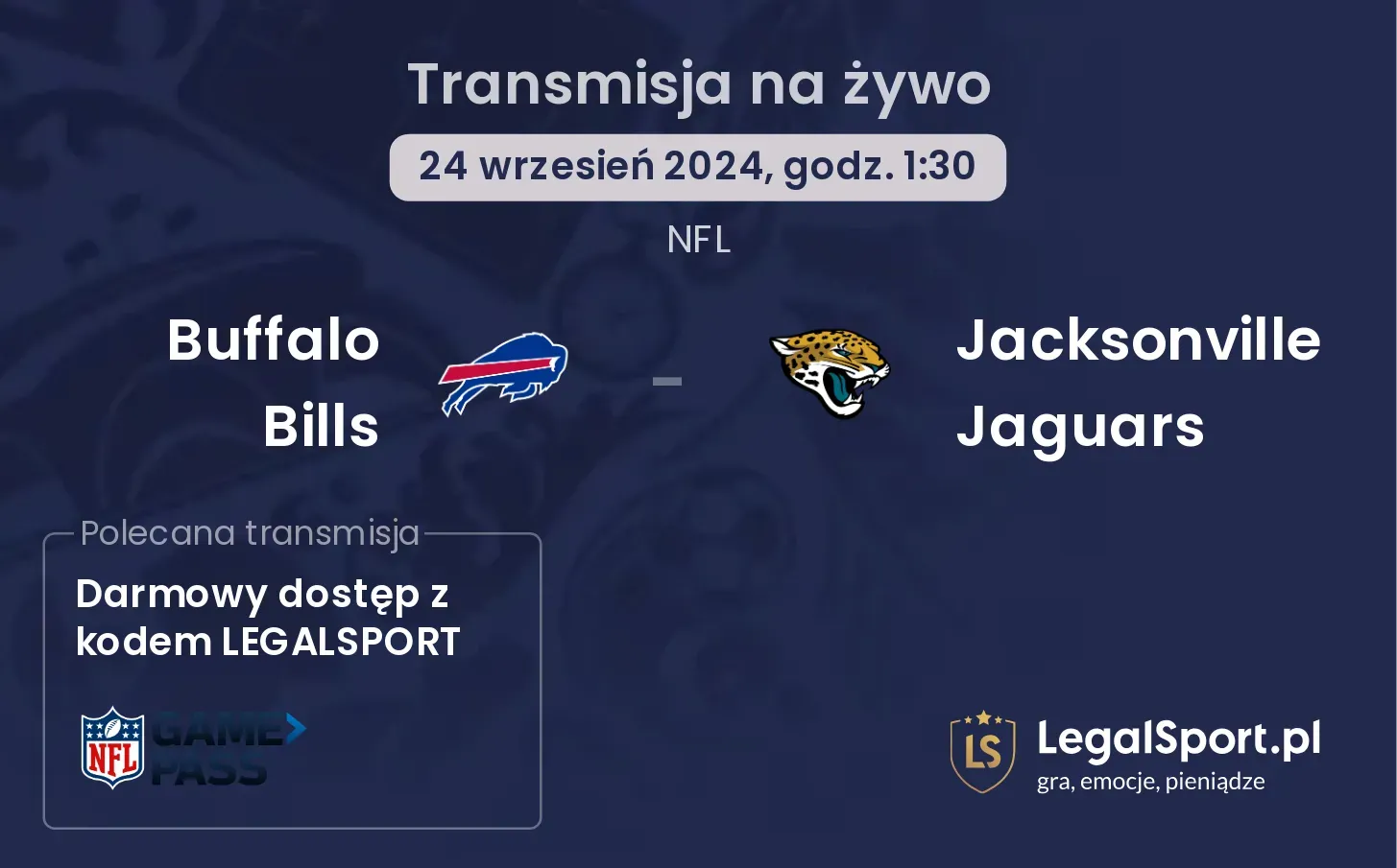 Buffalo Bills - Jacksonville Jaguars transmisja na żywo