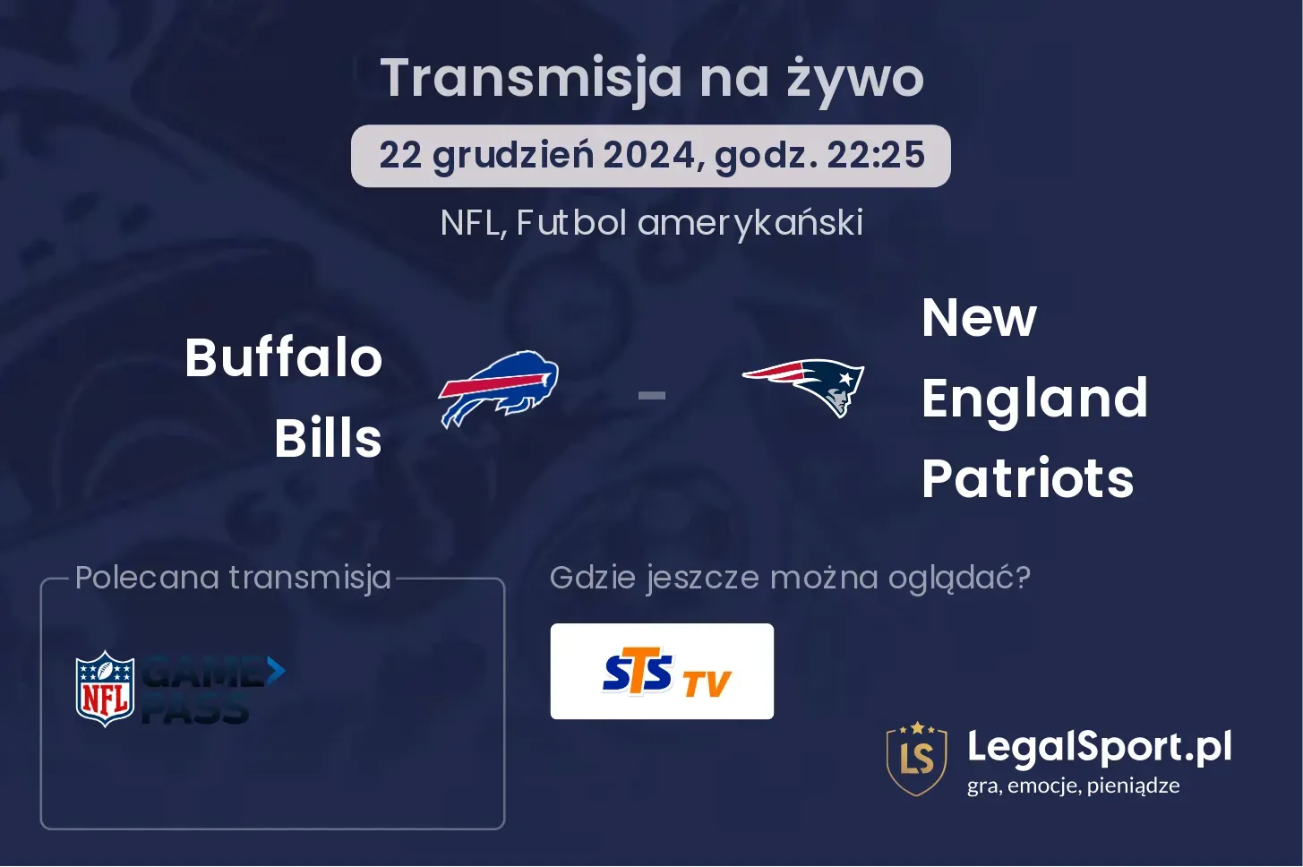 Buffalo Bills - New England Patriots transmisja na żywo