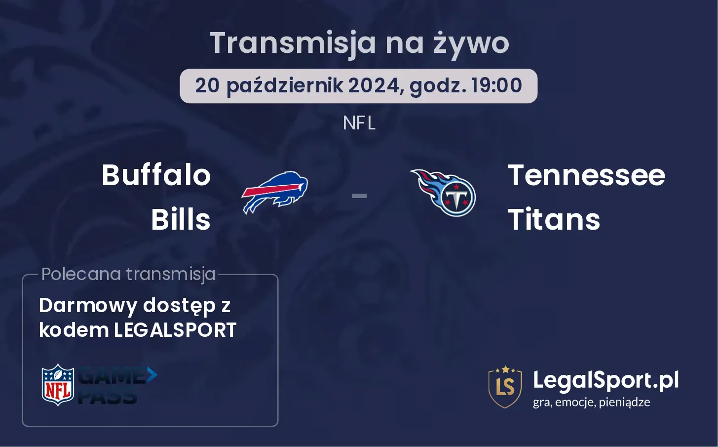 Buffalo Bills - Tennessee Titans transmisja na żywo