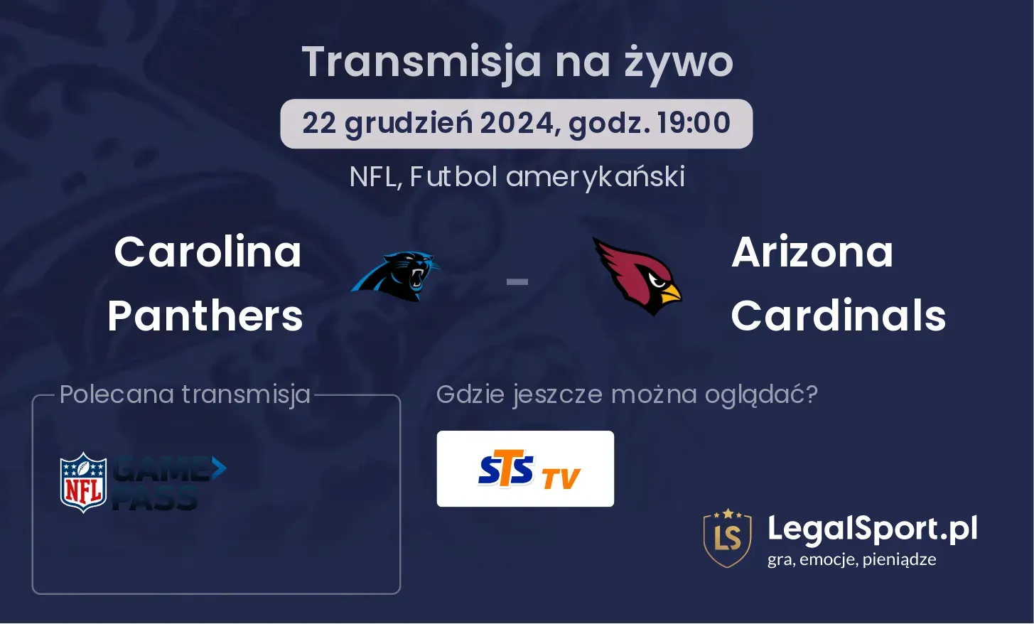  Carolina Panthers - Arizona Cardinals transmisja na żywo