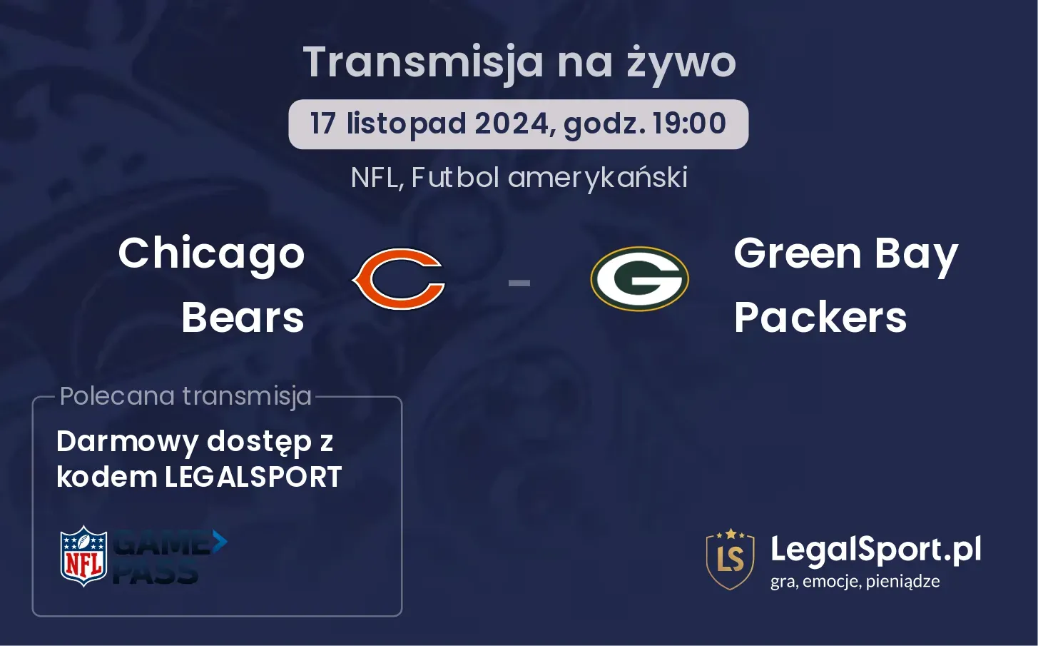 Chicago Bears - Green Bay Packers transmisja na żywo