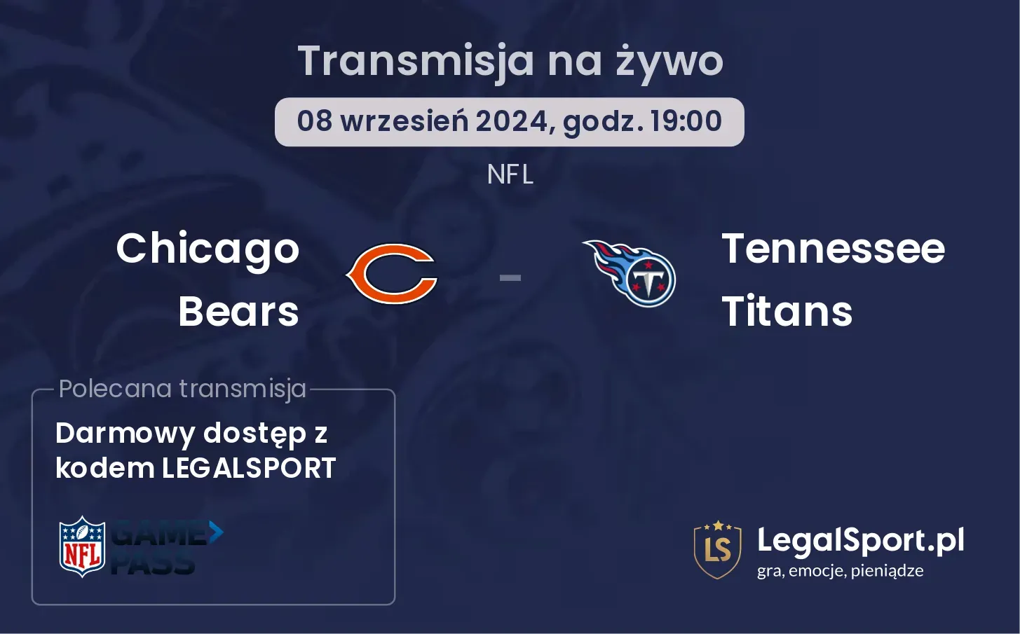 Chicago Bears - Tennessee Titans transmisja na żywo