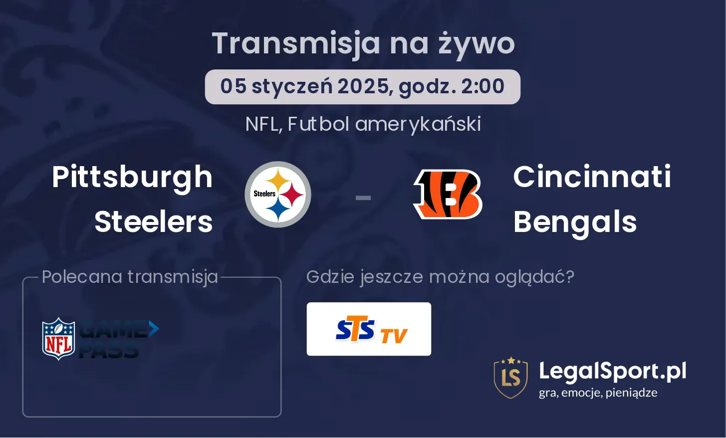  Pittsburgh Steelers - Cincinnati Bengals gdzie oglądać?