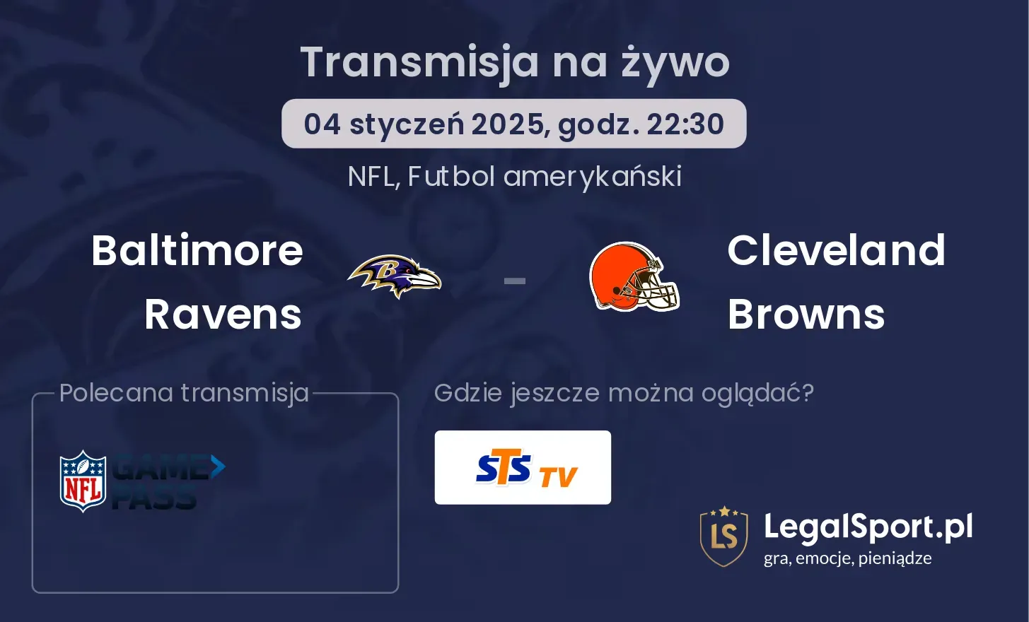 Baltimore Ravens -  Cleveland Browns gdzie oglądać?