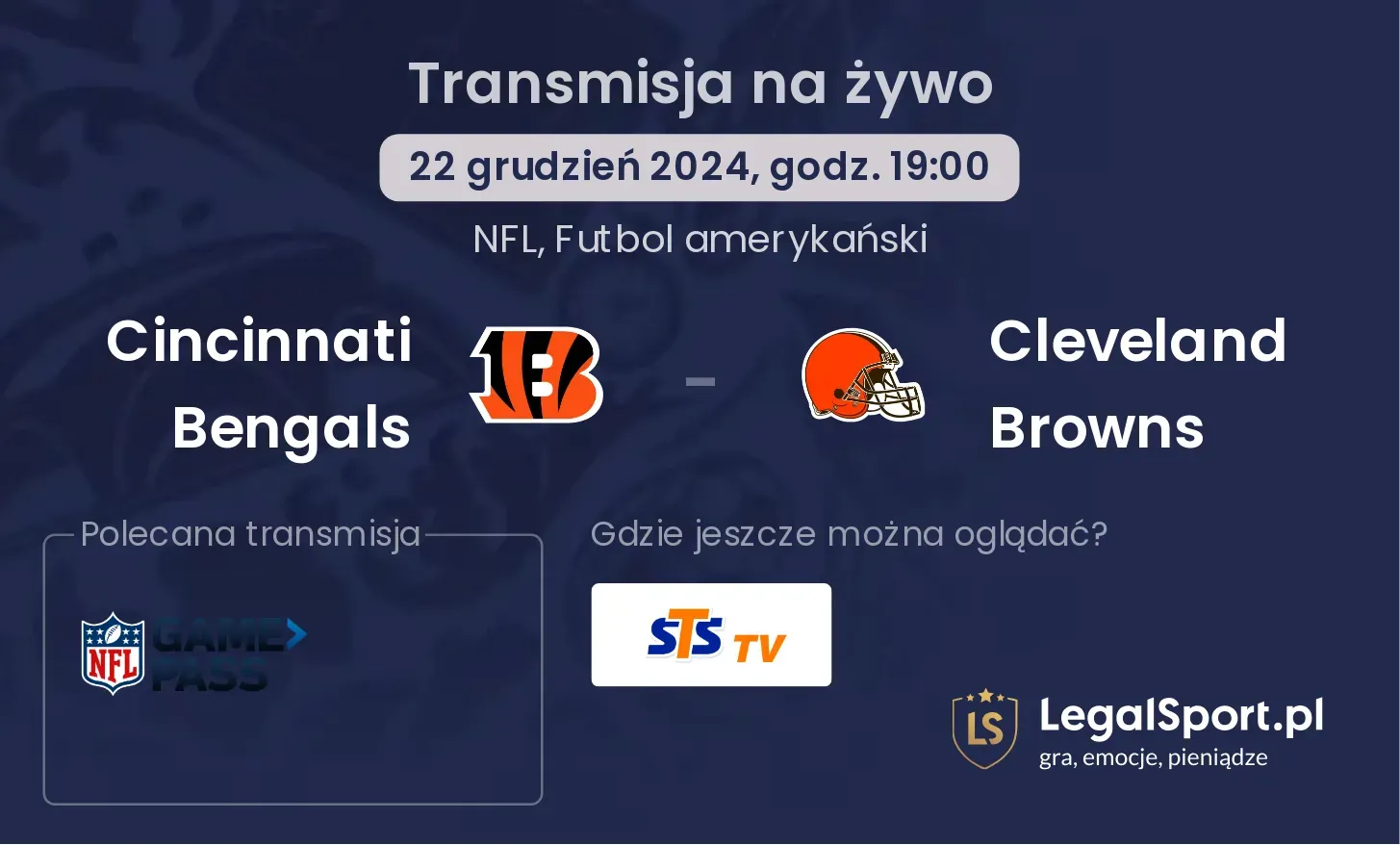 Cincinnati Bengals -  Cleveland Browns gdzie oglądać?