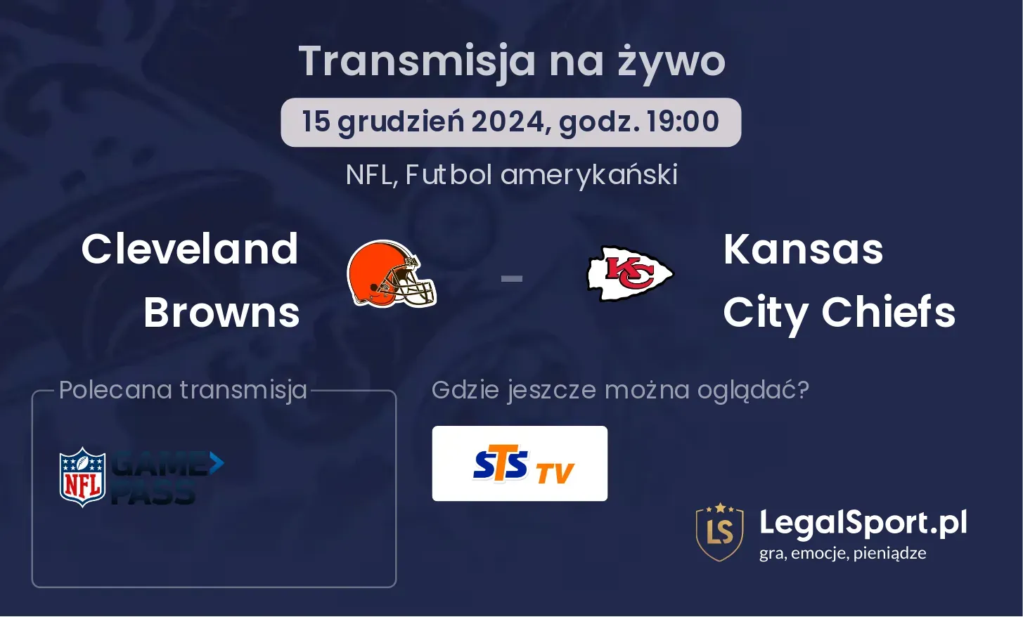  Cleveland Browns - Kansas City Chiefs transmisja na żywo