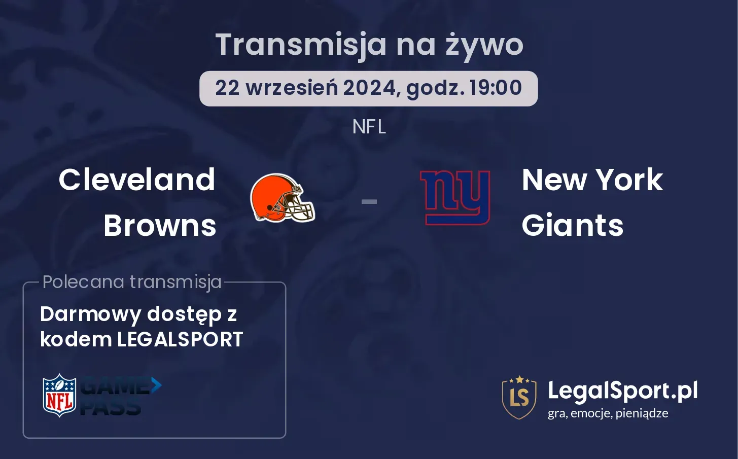  Cleveland Browns - New York Giants transmisja na żywo