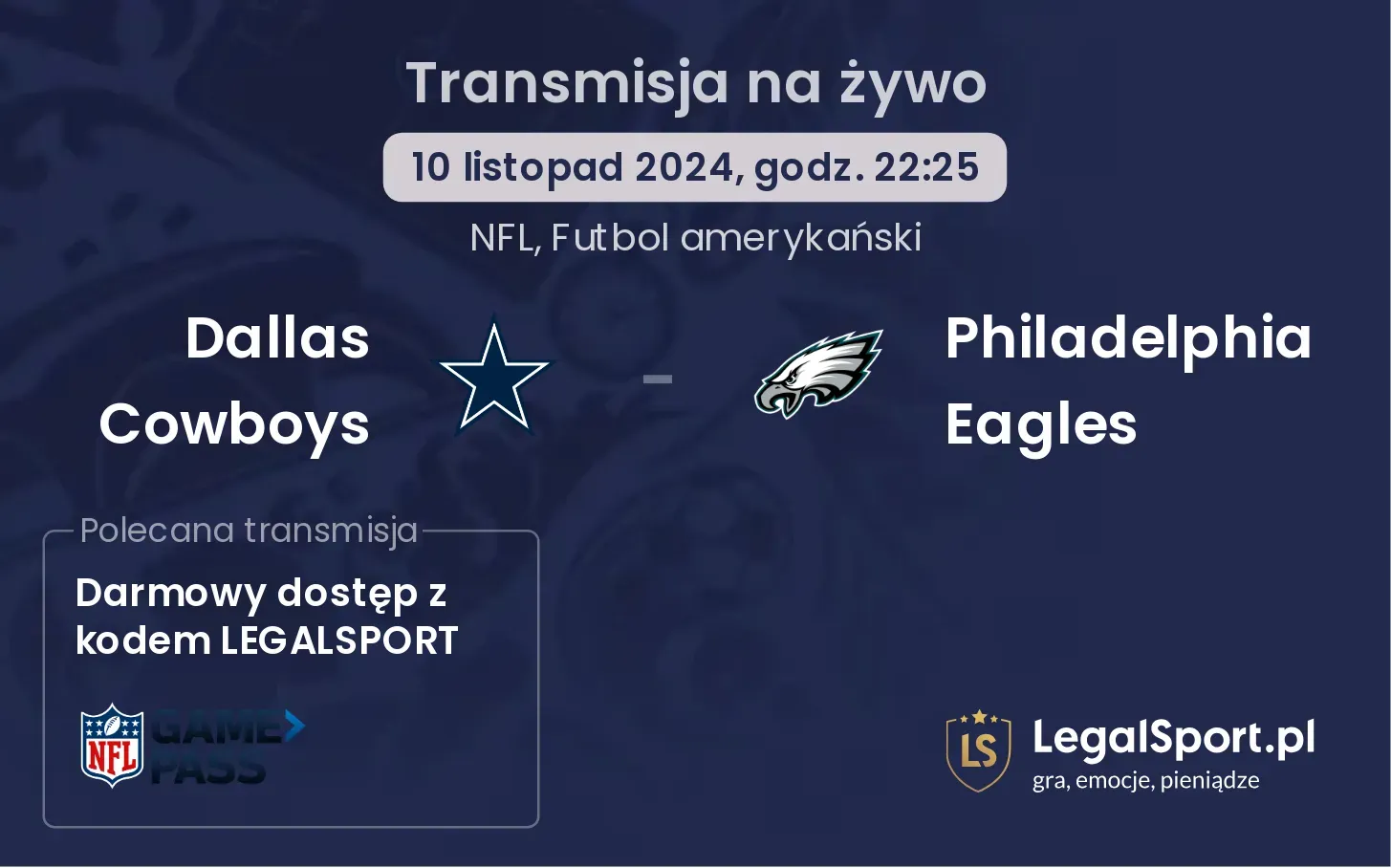 Dallas Cowboys - Philadelphia Eagles transmisja na żywo