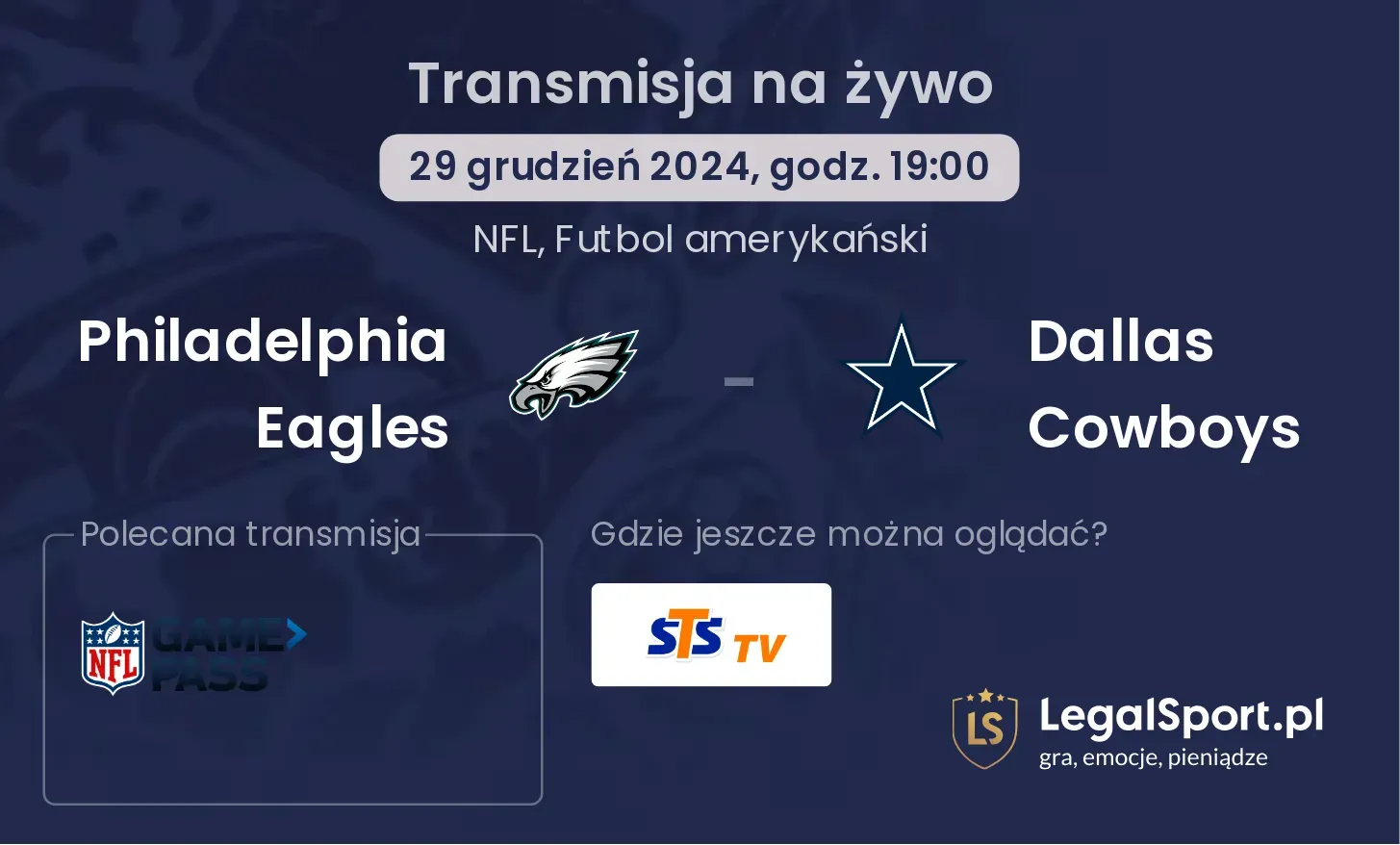 Philadelphia Eagles - Dallas Cowboys gdzie oglądać?